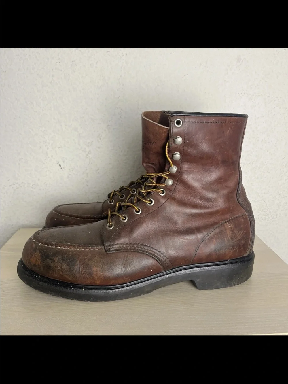 Red Wing Size 11B Moc Steel Toe Work Boots 4440 Men's Brown Leather Vintage